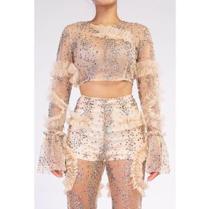 Rehab Sparkle sheer set